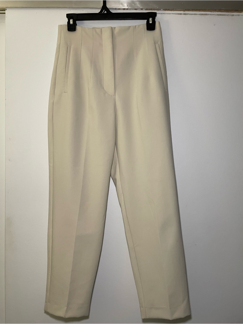 Zara Pants Womens Tailored Trousers Flat Front Side Slit pockets Classy